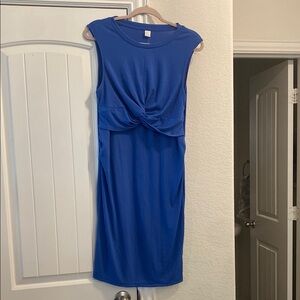 NWT Verdusa Blue Sleeveless Twist-front Maternity Body-con Dress, Sz XL